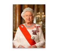 LHHJF LJHFA Affiche Aquarelle Reine Elizabeth II Portrait Portrait Art Mural Reine Elizabeth II Peinture et estampes Décoration intérieure 40x60cmx1 sans Cadre