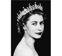 LHHJF LJHFA Affiche Aquarelle Reine Elizabeth II Portrait Portrait Art Mural Reine Elizabeth II Peinture et estampes Décoration intérieure 40x60cmx1 sans Cadre