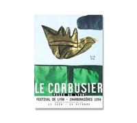 LHHJF LJHFA Affiche célèbre de l’Exposition Le Corbusier Art Mural Vintage Peinture et estampes sur Toile Le Corbusier Tableau de décoration intérieure Nordique 50x70cm sans Cadre