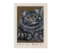 LHHJF LJHFA Affiche Classique Louis Wain Art Mural Vintage Kaleidoscope Cat Peinture et Impressions Louis Wain Tableau de décoration intérieure 40x60cmx1 sans Cadre