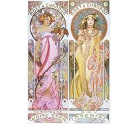LHHJF LJHFA Affiche d’Alphonse Mucha Femme Fleurs Art Mural Peinture et gravures sur Toile Alphonse Mucha Décoration du Salon Image 50x70cmx1 sans Cadre
