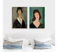 LHHJF LJHFA Affiche d’Amedeo Modigliani Modernisme Vintage Art Mural Peinture et estampes sur Toile Amedeo Modigliani Tableau de décoration intérieure 40x60cmx2 sans Cadre