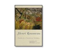 LHHJF LJHFA Affiche d’Exposition Henri Rousseau Animaux de la Jungle Peinture sur Toile Peinture Murale et estampes d’Henri Rousseau Décor intérieur 40x60cmx1 sans Cadre