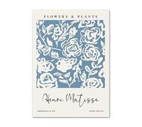 LHHJF LJHFA Affiche d’Henri Matisse Fleurs abstraites colorées Art mural Peinture et gravures sur toile de Henri Matisse Décoration intérieure 40x60cmx1 sans cadre