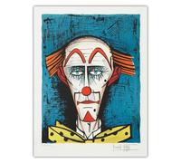 LHHJF LJHFA Affiche de Bernard Buffet《Fond Bleu Clown》Œuvre Murale Bernard Buffet Toile Peinture et Estampes Décoration de la Salle 40x60cm sans Cadre