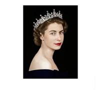 LHHJF LJHFA Affiche de la Reine Elizabeth II Portrait Vintage Mural Peinture et estampes de la Reine Elizabeth Tableau de décoration intérieure Nordique 50x70cm sans Cadre