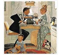 LHHJF LJHFA Affiche de Norman Rockwell Illustration célèbre Toile Art Mural Peinture Vintage Gravures de Norman Rockwell Photos d’Accueil Décoration 60x60cm sans Cadre
