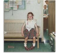 LHHJF LJHFA Affiche de Norman Rockwell The Shiner Vintage Wall Art Norman Rockwell Peinture et Estampes Décoration Moderne 60x60cm sans Cadre