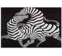 LHHJF LJHFA Affiche de Victor Vasarely Peinture sur Toile zébrée Art Mural Noir et Blanc Victor Vasarely Imprimer des Photos de décoration intérieure Moderne 40x60cm sans Cadre