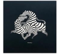 LHHJF LJHFA Affiche de Victor Vasarely Peinture sur Toile zébrée Peinture Murale en Noir et Blanc Victor Vasarely Imprime des Photos de décoration Moderne 60x60cm sans Cadre