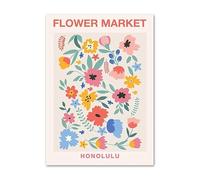 LHHJF LJHFA Affiche esthétique du marché des Fleurs Art Mural Abstrait Pastel et gravures Peinture sur Toile du marché aux Fleurs Photos de décoration intérieure 40x60cmx1 sans Cadre