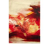 LHHJF LJHFA Affiche expressionniste Zao WOU Ki Art Mural Abstrait Rouge Peinture et estampes Zao WOU Ki Décor du Salon 40x60cm sans Cadre