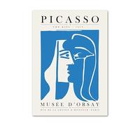 LHHJF LJHFA Affiche Minimaliste de Pablo Picasso, Ligne Abstraite, Visage, Art Mural, Peinture sur Toile et Impressions, décoration d'intérieur Nordique, Image 50 x 70 cm, sans Cadre