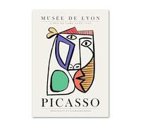 LHHJF LJHFA Affiche Minimaliste de Pablo Picasso, Ligne Abstraite, Visage, Art Mural, Peinture sur Toile et Impressions, décoration d'intérieur Nordique, Image 50 x 70 cm, sans Cadre