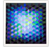 LHHJF LJHFA Affiche Optique Victor Vasarely Illusion Peinture géométrique sur Toile Victor Vasarely Art Mural et Impressions Décoration de Maison 50x50cm sans Cadre