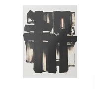 LHHJF LJHFA Affiche Pierre Soulages Abstract Aquarelle Peinture Murale Pierre Soulages Peinture et estampes sur Toile Tableau de décoration Nordique 40x60cm sans Cadre