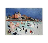 LHHJF LJHFA Affiche Raoul Dufy《La Playa de Sainte-Adresse, 1906》Art Mural Raoul Dufy Peinture sur Toile Et Impressions Moderne Décoration D’intérieur Photo 60x70cmx1 sans Cadre