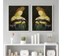 LHHJF LJHFA Affiche rétro de Fernando Botero Portrait Humain Peinture sur Toile Peinture Murale et tirages de Fernando Botero Décoration intérieure 40x60cmx2 sans Cadre