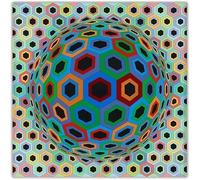 LHHJF LJHFA Affiche rétro de Victor Vasarely Peinture Abstraite géométrique sur Toile Victor Vasarely Art Mural et estampes Décoration intérieure 50x50cm sans Cadre