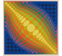 LHHJF LJHFA Affiche Victor Vasarely Art Mural Abstrait Peinture et gravures sur Toile Décoration du Salon Tableau Mural 50x50cm sans Cadre
