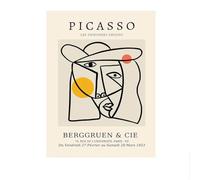 LHHJF LJHFA Affiches d’Exposition de Pablo Picasso Peinture sur Toile du Visage Peinture Murale et gravures de Pablo Picasso Décor du Salon Tableau 40x60cm sans Cadre