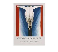 LHHJF LJHFA Affiches d’exposition Georgia O’Keeffe Crâne de vache Art mural abstrait Estampes Georgia O’Keeffe Peinture sur toile Décoration intérieure 40x60cm Sans cadre