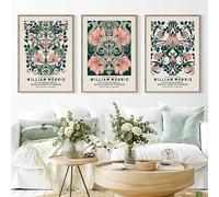 LHHJF LJHFA Affiches d’Exposition William Morris Peinture Murale de Plantes Peinture et estampes sur Toile William Morris Décoration Moderne 50x70cmx3 sans Cadre