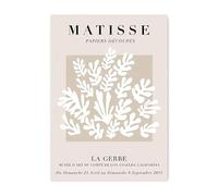 LHHJF LJHFA Affiches du musée Henri Matisse Feuilles de Corail Lignes Art Mural Henri Matisse Peinture sur Toile et Impressions Décoration d'intérieur Moderne Image 50x70cmx1 sans Cadre