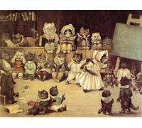 LHHJF LJHFA Affiches Louis Wain Œuvres murales anthropomorphes de Chats Peinture et Impressions Louis Wain Décor de Salon Moderne 40x60cmx1 sans Cadre