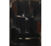LHHJF LJHFA Affiches Pierre Soulages Illustrations murales abstraites à Lignes Noires Peinture et estampes sur Toile de Pierre Soulages Photos de décoration intérieure 40x60cmx1 sans Cadre