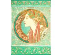 LHHJF LJHFA Alphonse Mucha Poster Woman Art Abstrait Mural Alphonse Mucha Peinture et estampes Décoration de Salon Nordique 50x70cmx1 sans Cadre