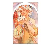 LHHJF LJHFA Alphonse Mucha Poster Woman Art Abstrait Mural Alphonse Mucha Peinture et estampes Décoration de Salon Nordique 50x70cmx1 sans Cadre