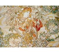 LHHJF LJHFA Alphonse Mucha Poster Woman Art Abstrait Mural Alphonse Mucha Peinture et estampes Décoration de Salon Nordique 50x70cmx1 sans Cadre