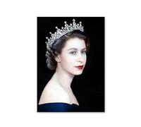 LHHJF LJHFA Angleterre Reine Portrait Elizabeth II Affiche Vintage Art Mural Reine Elizabeth II Peinture Sur Toile Et Impressions Home Decor Photo 50x70cm Sans Cadre