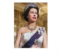 LHHJF LJHFA Angleterre Reine Portrait Elizabeth II Affiche Vintage Art Mural Reine Elizabeth II Peinture sur Toile Et Impressions Home Decor Photo 50x70cm sans Cadre