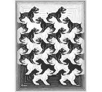 LHHJF LJHFA Célèbre Affiche de M.C Escher Surréalisme Art Mural de M.C Escher Peinture et gravures sur Toile Décoration du Salon de la Maison Tableau Mural 40x60cm sans Cadre