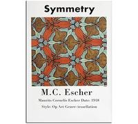 LHHJF LJHFA Célèbre Affiche de M.C. Escher Surréalisme Art Mural Œuvres d’Art Vintage M.C. Escher Peinture et estampes Décoration intérieure Tableau 40x60cm sans Cadre