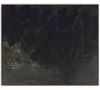 LHHJF LJHFA Célèbre Affiche Pierre Soulages Art Mural géométrique Abstrait Peinture et gravures sur Toile de Pierre Soulages Tableau de décoration intérieure 60x70cm sans Cadre