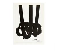 LHHJF LJHFA Célèbre Affiche Pierre Soulages Art Mural géométrique Abstrait Pierre Soulages Peinture et estampes sur Toile Décoration intérieure 40x60cm sans Cadre