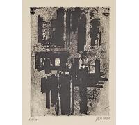 LHHJF LJHFA Célèbre Affiche Pierre Soulages Art Mural géométrique Abstrait Pierre Soulages Peinture et estampes sur Toile Décoration intérieure 40x60cm sans Cadre
