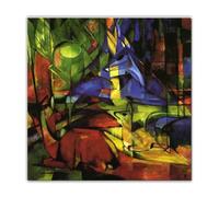 LHHJF LJHFA célèbre Franz Marcs Affiche rétro Abstrait Art Mural Franz Marcs Peinture sur Toile et Impressions Nordic Home Salon décor Image 50x50cm sans Cadre