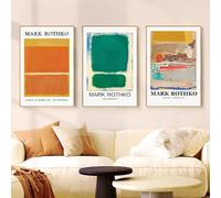 LHHJF LJHFA Célèbre Poster Mark Rothko Colors Art Mural rétro Abstrait Mark Rothko Peinture et Impressions Décoration Moderne 50x70cmx3 sans Cadre