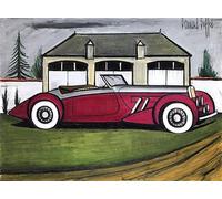 LHHJF LJHFA Célèbres tirages de buffet Bernard Toile de voiture rouge Affiche et art murale du buffet Bernard Décoration de la salle photo 50x70cmx1 sans cadre