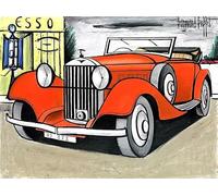 LHHJF LJHFA Célèbres tirages de Buffet Bernard Toile de Voiture Rouge Affiche et Art Murale du Buffet Bernard Décoration de la Salle Photo 50x70cmx1 sans Cadre