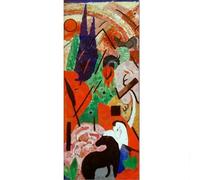 LHHJF LJHFA Franz Marc Affiche Animaux dans Un PaysageArt Mural Franz Marc Peinture sur Toile Et Impressions Maison Nordique Salon Décor Photo 50x120cm sans Cadre