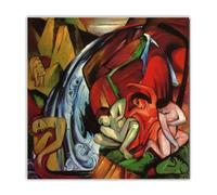 LHHJF LJHFA Franz Marcs Affiche Vintage Animal Abstrait Art Mural Franz Marcs Peinture sur Toile Et Impressions pour La Maison Salon Décor Photo 50x50cm sans Cadre