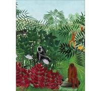 LHHJF LJHFA Henri Rousseau Affiche Jungle Forêt Animal Paysage Art Mural Henri Rousseau Toile Peinture Et Impressions Décoration Intérieure Photo 50x70cm sans Cadre