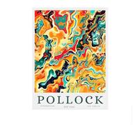 LHHJF LJHFA Jackson Pollock Affiche abstraite Lignes colorées lumineuses Art mural Jackson Pollock Peinture sur toile Impressions modernes Décoration intérieure Photo 50x70cm Sans cadre