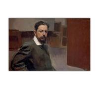 LHHJF LJHFA Joaquin Sorolla Affiche De Mode《Autoportrait,1909》Art Mural Joaquin Sorolla Peinture sur Toile Et Impressions Décor Intérieur Photo 50x80cmx1 sans Cadre