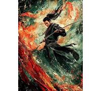 LHHJF LJHFA Kung Fu Affiche Ancien Épéiste Chinois Art Mural Kung Fu Peinture sur Toile Et Impressions Maison Moderne Salon Décor Photo 40x60cm sans Cadre